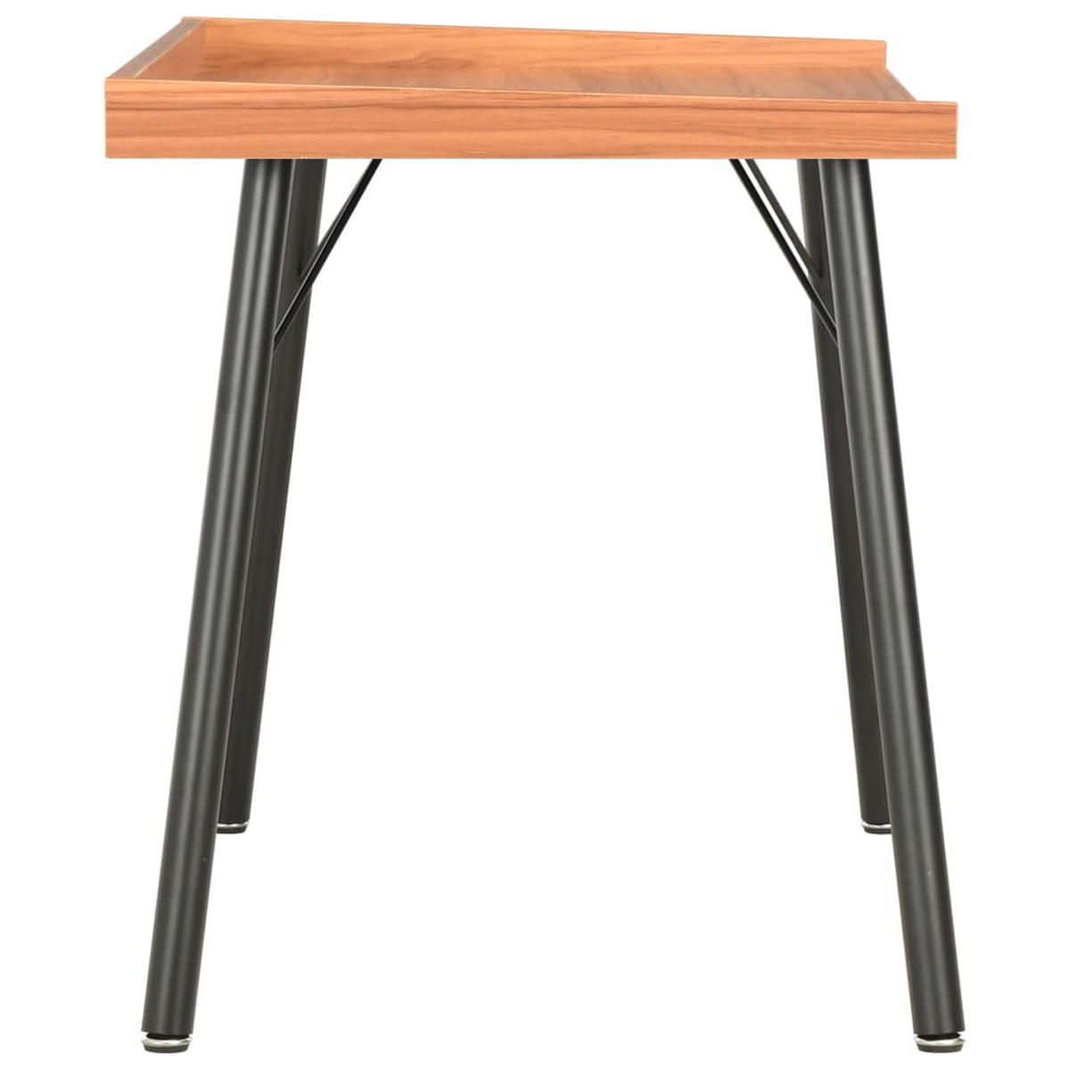 SCHREIBTISCH 90/50/79 cm aus Holzwerkstoff, Stahl Schwarz, Braun - Braun, Holz (50/90/79cm) - vidaXL