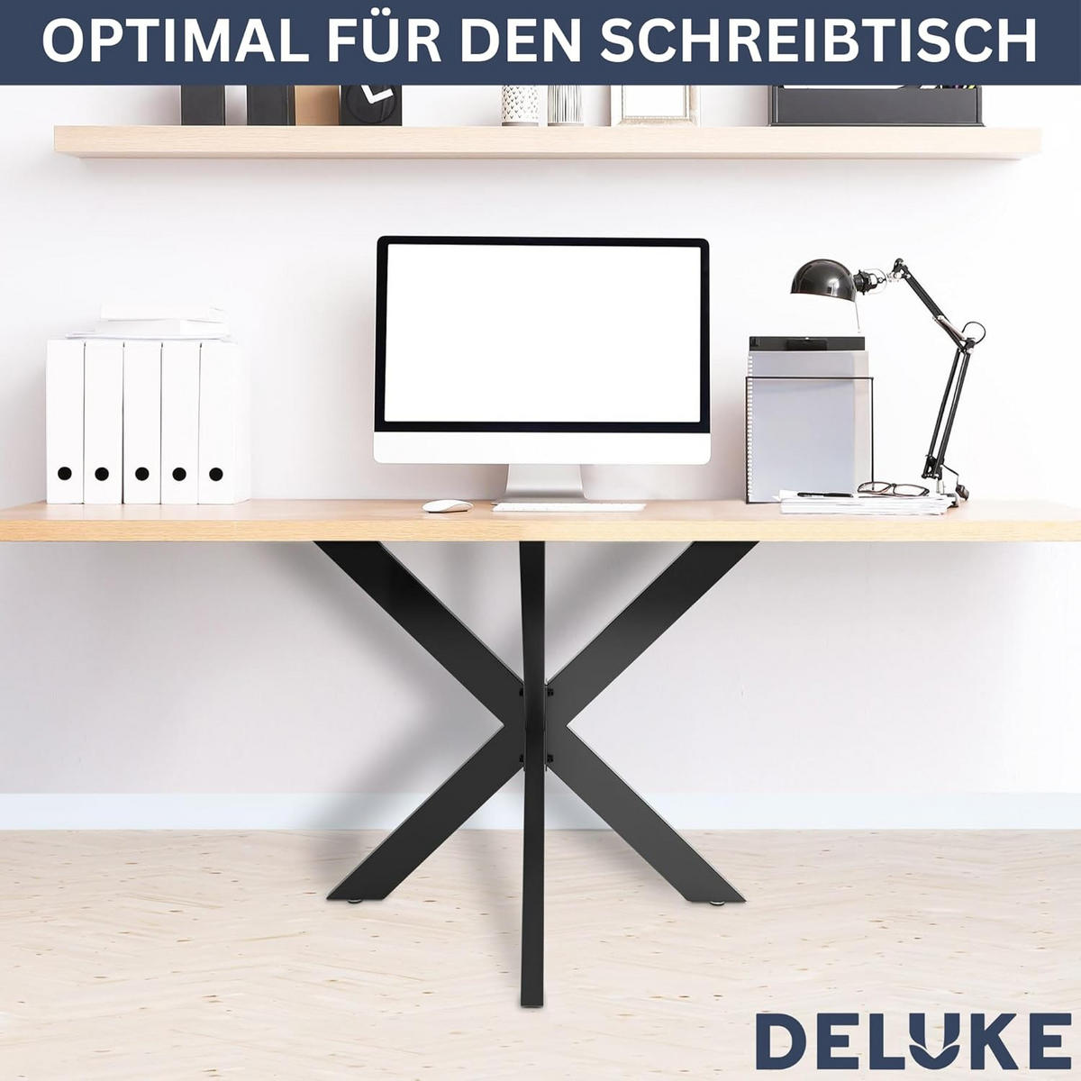 TISCHGESTELL Metall KRYT Schwarz matt 71x85x85 cm - Schwarz, Metall (85/71/85cm) - DELUKE