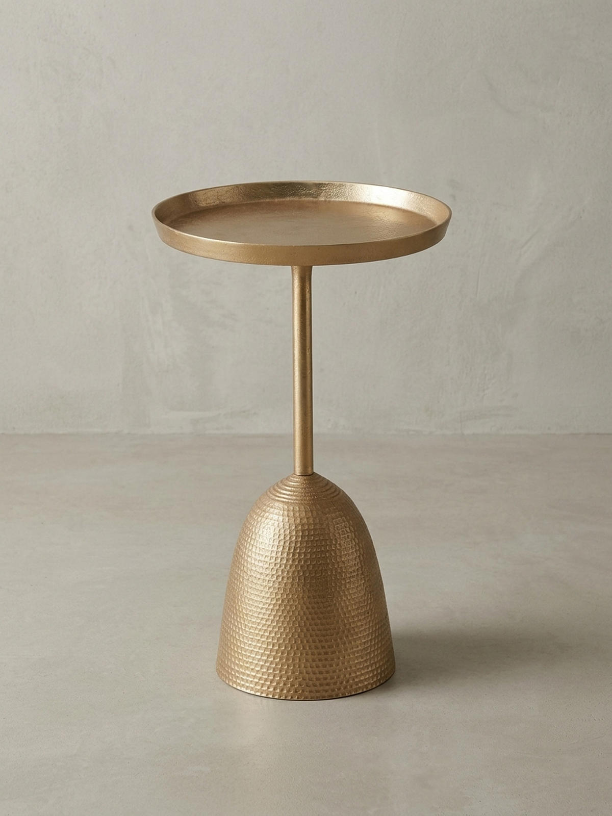 BEISTELLTISCH – Rund Mattgold Aluminium lackiert 33x33x53 cm - Goldfarben, Metall (33/33/53cm) - KADIMA DESIGN
