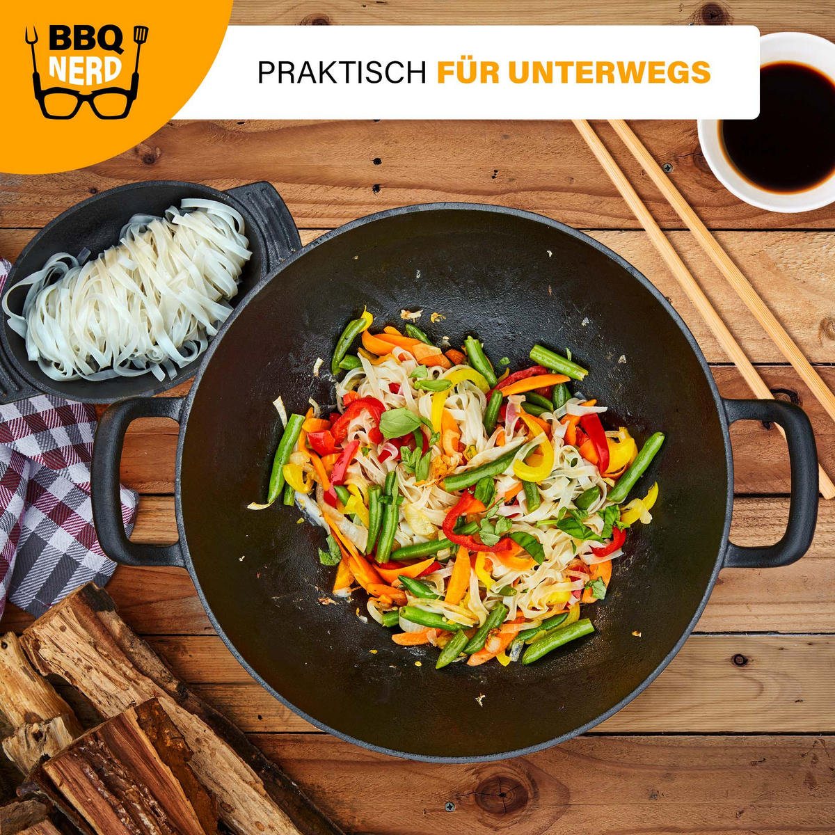 WOK Gusseisen Ø33,5cm WOKpfanne asiaische Gusspfanne - Schwarz, Metall (34/12/34cm) - BBQ Nerd