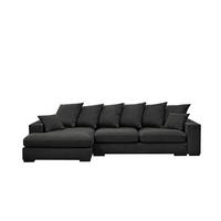 ECKSOFA Mit Schlaffunktion Und Bettkasten Couch L-form Gabon Stoff Riviera Links Schwarz - Schwarz, Holz (155/285cm) - Kaiser Möbel
