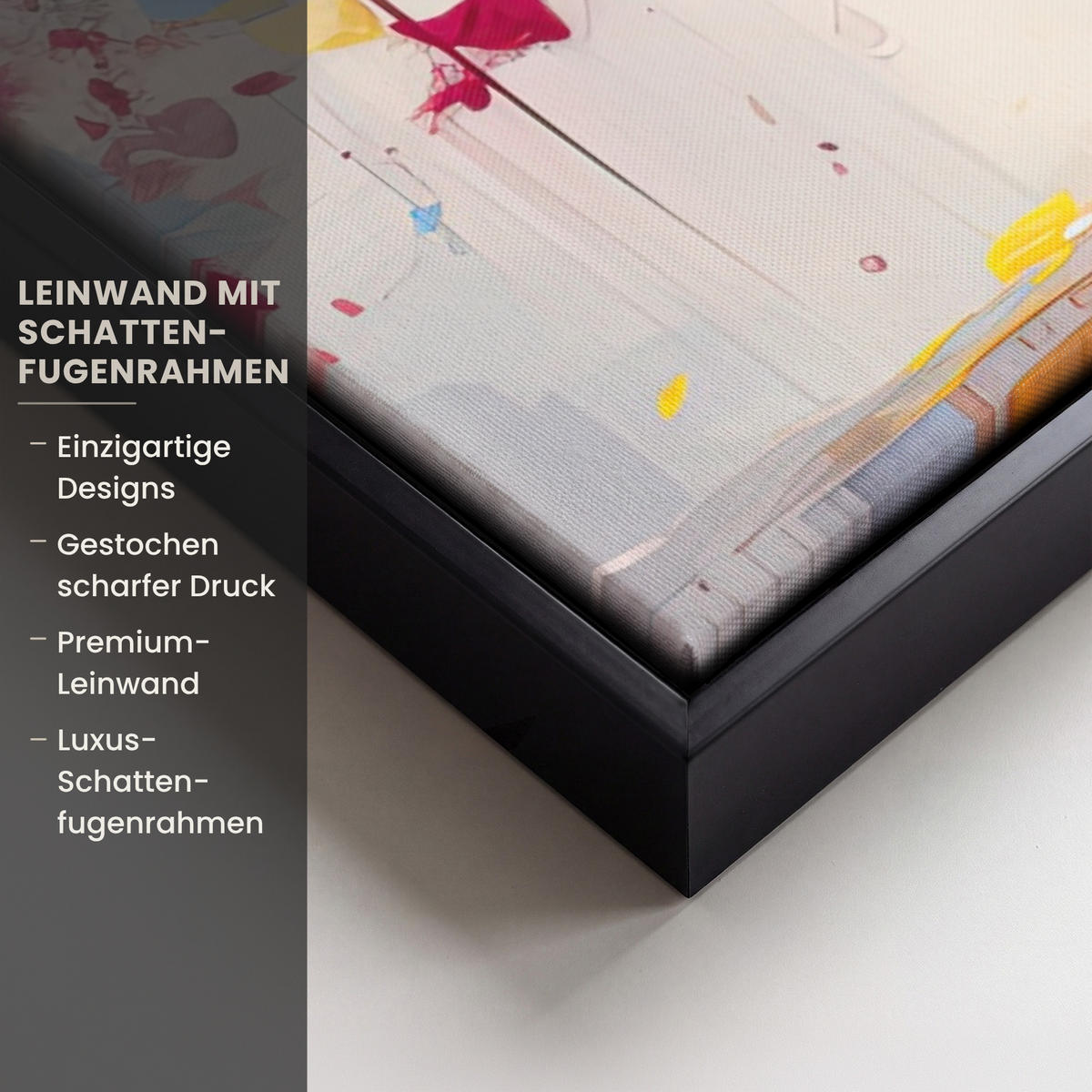 LEINWAND Bilder mit Rahmen - Aquarell - Baum - Kunst - Abstrakt - 50x50 - Multicolor, Textil (50/50cm) - MuchoWow