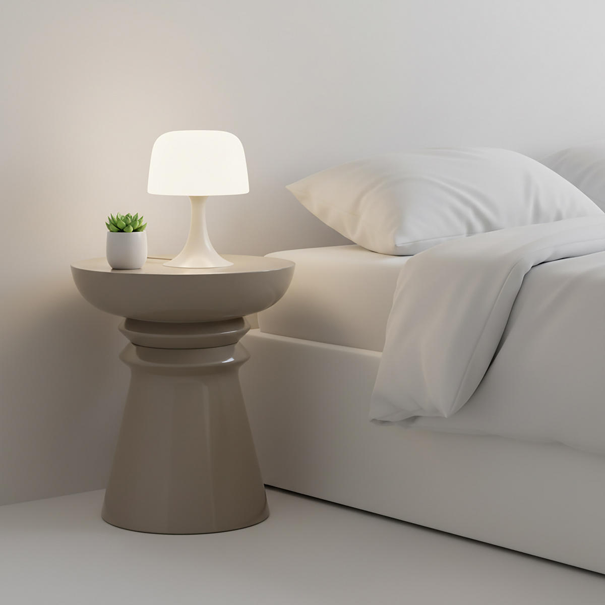 STRANSKI tabel - bež, kovina (38/38/45cm) - Relaxdays