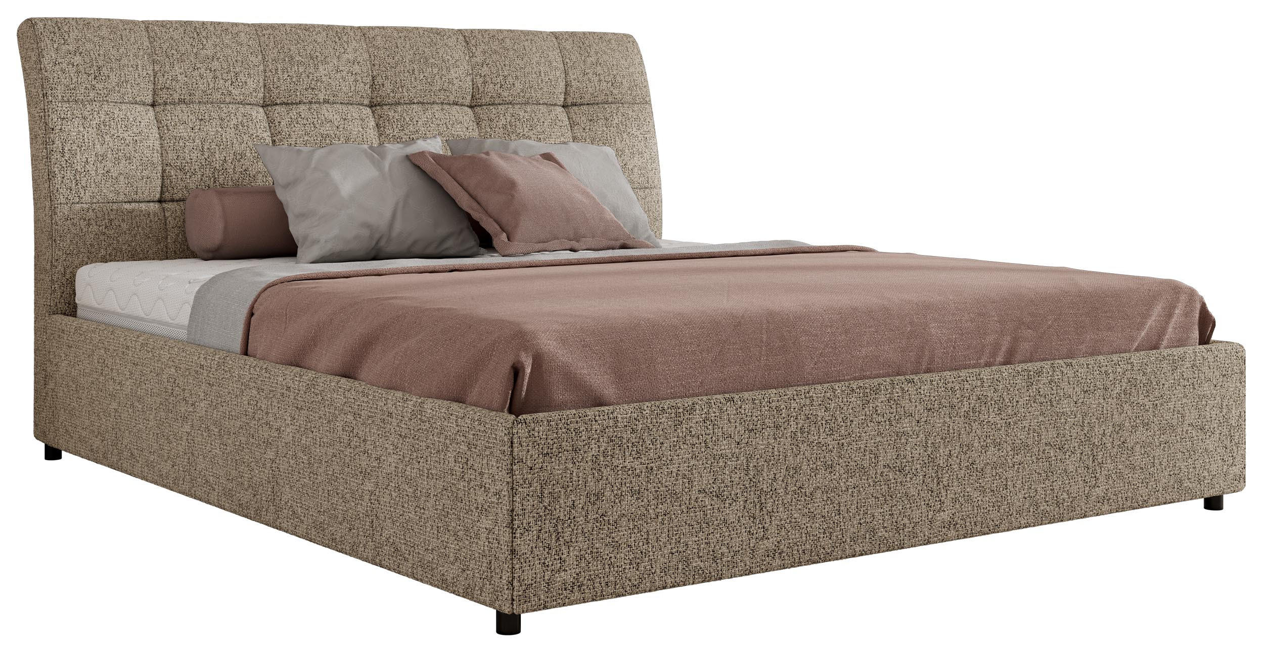 POLSTERBETT GALA CLASSIC 180/200 - Dunkelbeige Strukture - Pocket-Matratze - Taupe, Textil (180/200cm) - MKS