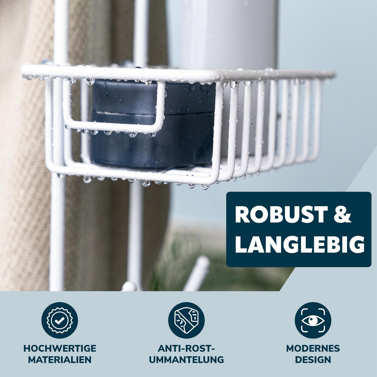 DUSCHREGAL, weiß, Metall - Weiß, Metall (18.5/70/20cm) - bremermann