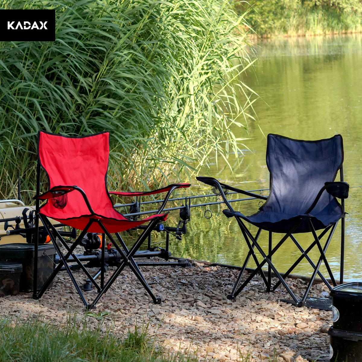 Klappstuhl 82 x 46 cm Blau - Blau, Metall (46/82cm) - KADAX