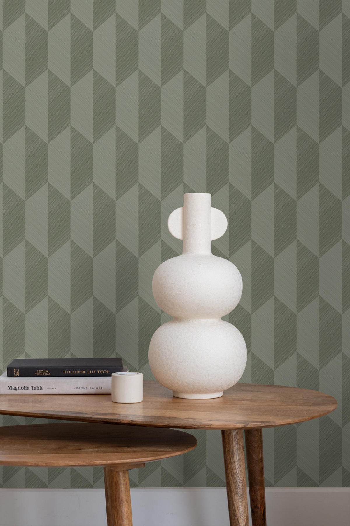 TAPETE 3D Muster 50 x 900 cm - Grün, Papier (50/900cm) - Origin Wallcoverings