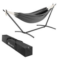 HÄNGEMATTE Paya anthrazit 281x107x96 cm - Grau, Textil/Metall (109/101/279cm) - Juskys