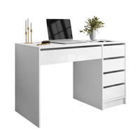 SCHREIBTISCH MADA GLOSS mit Schubladen - Weiß Hochglanz, Holzwerkstoff (55/120/75cm) - Lookway
