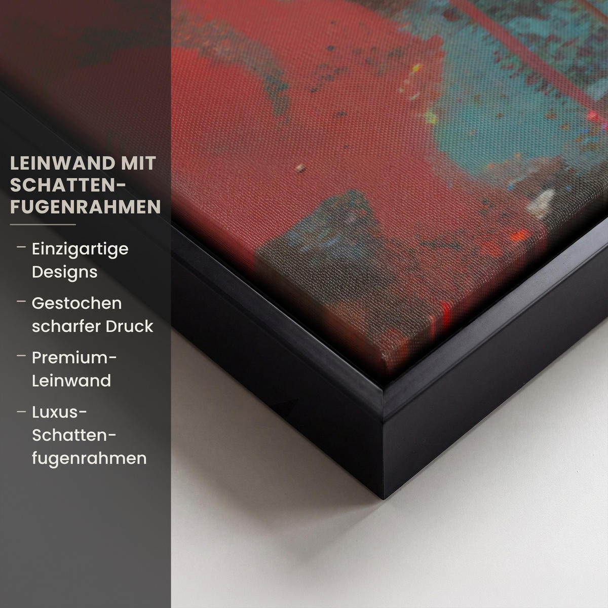 LEINWAND Bilder mit Rahmen - Straßenkunst - Liebe - Graffiti - Kunst - Banksy - 120x80 - Orange, Textil (120/80cm) - MuchoWow