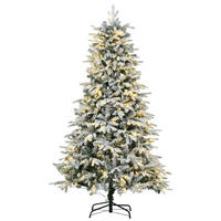 WEIHNACHTSBAUM, 180 cm, Kunststoff, Stahl, Weiß - Weiß, Kunststoff (180cm) - HOMCOM