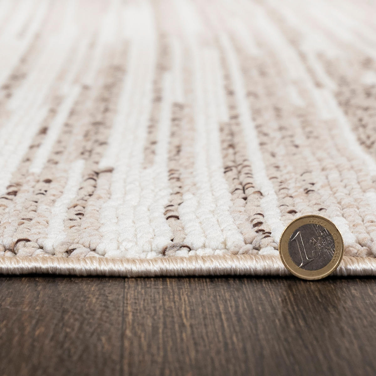 TEPPICH Lora PE08A Mazovia 80x150cm Beige Weiß Abstrakt Kurzflor - Beige, Textil (80/150cm) - Mazovia