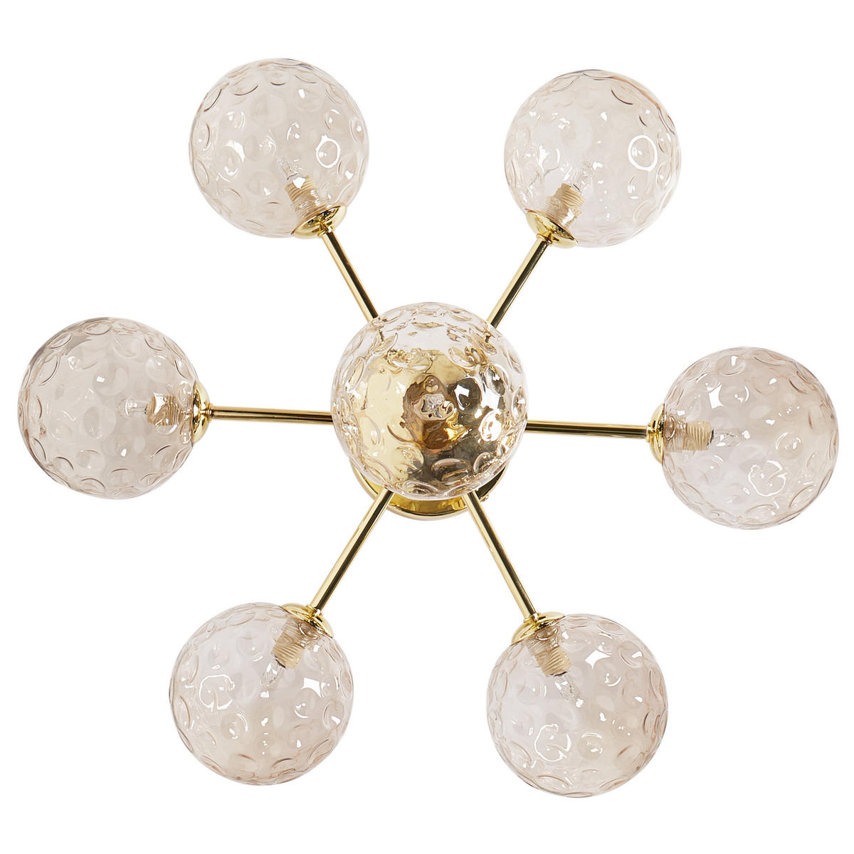 DECKENLAMPE Beige Anadyr - Beige/Goldfarben, Glas (52/52/28cm) - Beliani