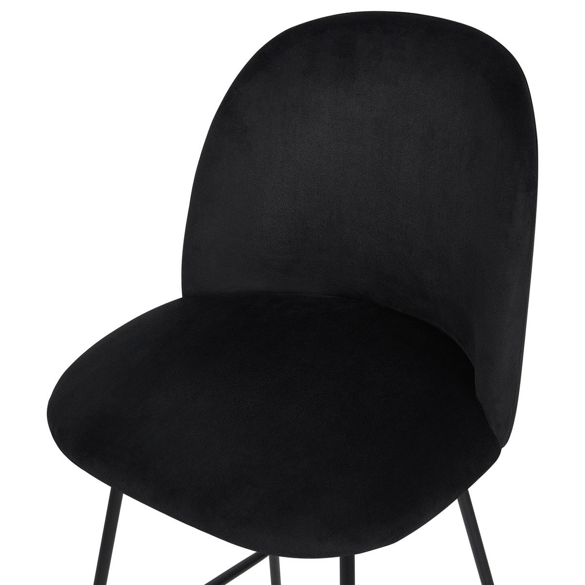 BARSTUHL 2er-Set Samtstoff schwarz Arcola - Schwarz, Textil (52/114/54cm) - Beliani