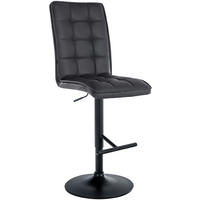BARHOCKER Pimir Kunstleder Schwarz Schwarz - Schwarz, Leder/Metall (45/112/54cm) - DELUKE