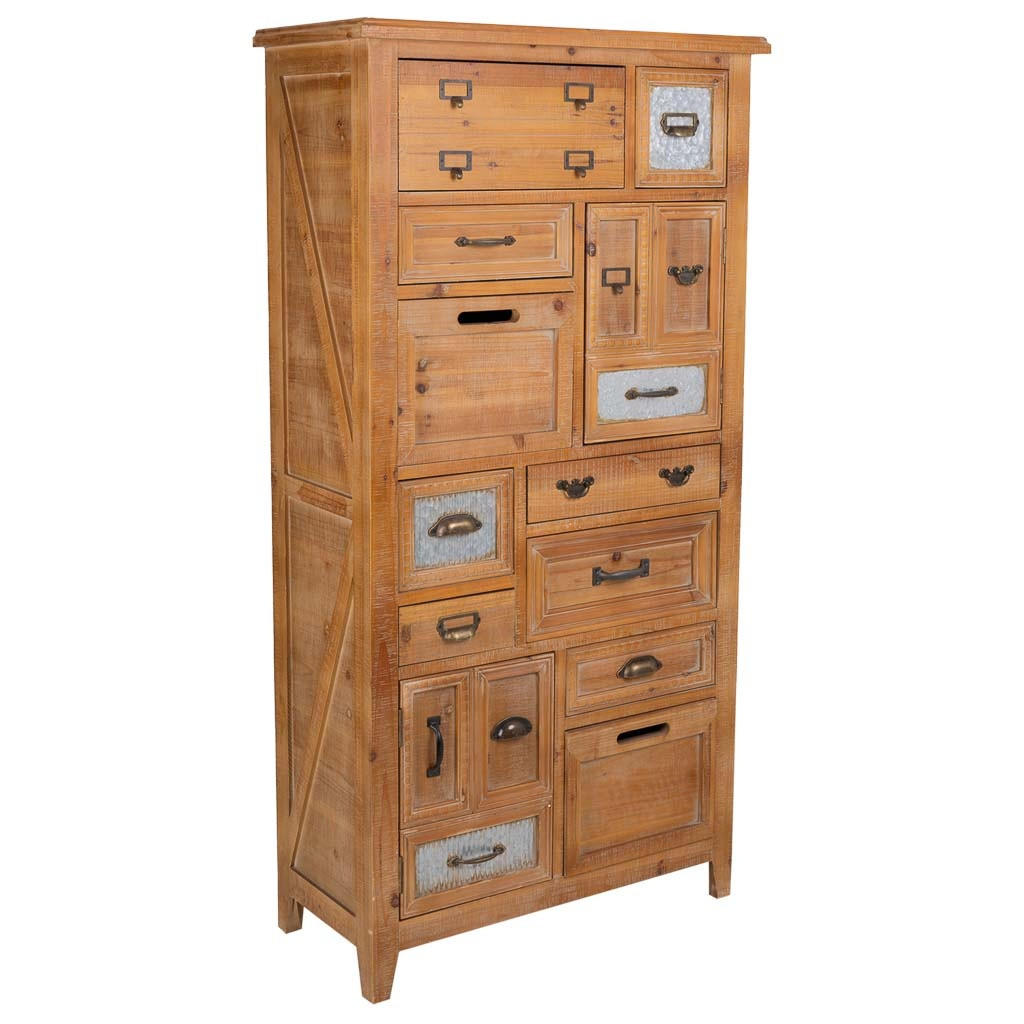 KOMMODE aus Holz 80x37x155 cm - Braun, Holzwerkstoff (80/155/37cm) - Wanderlust