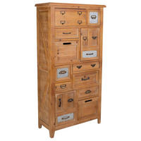 KOMMODE aus Holz 80x37x155 cm - Braun, Holzwerkstoff (80/155/37cm) - Wanderlust