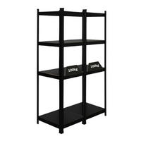 SCHWERLASTREGAL Ragnar All Black Series 2er-Set mit 2x 150x45x45 cm Fachlast 100 kg Matt Schwarz - Schwarz, Metall (90/150/45cm) - PROREGAL
