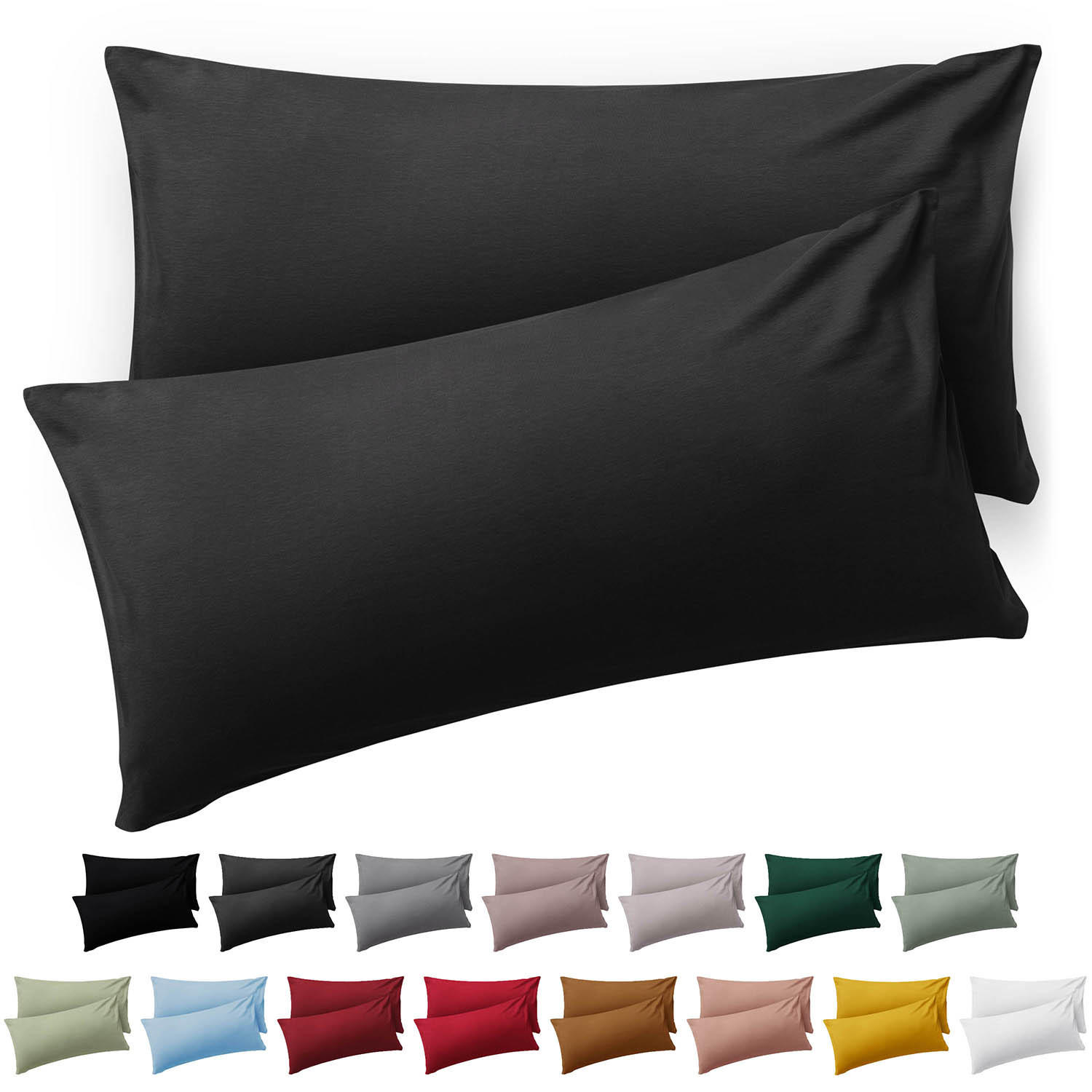 KISSENBEZUG Ellen 50/80 cm, 2er-Set, Anthrazit - Anthrazit, Textil (80/50cm) - Blumtal