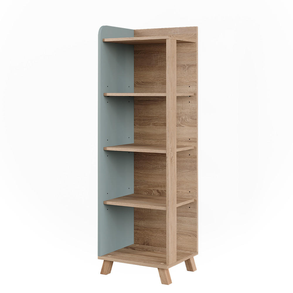 BADREGAL Karen Sonoma/Blau 40 x 128 cm mit 4 Fächern - Dunkelblau/Sonoma Eiche, Holzwerkstoff (40/128/35cm) - Vicco
