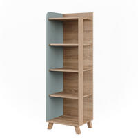 BADREGAL Karen Sonoma/Blau 40 x 128 cm mit 4 Fächern - Dunkelblau/Sonoma Eiche, Holzwerkstoff (40/128/35cm) - Vicco