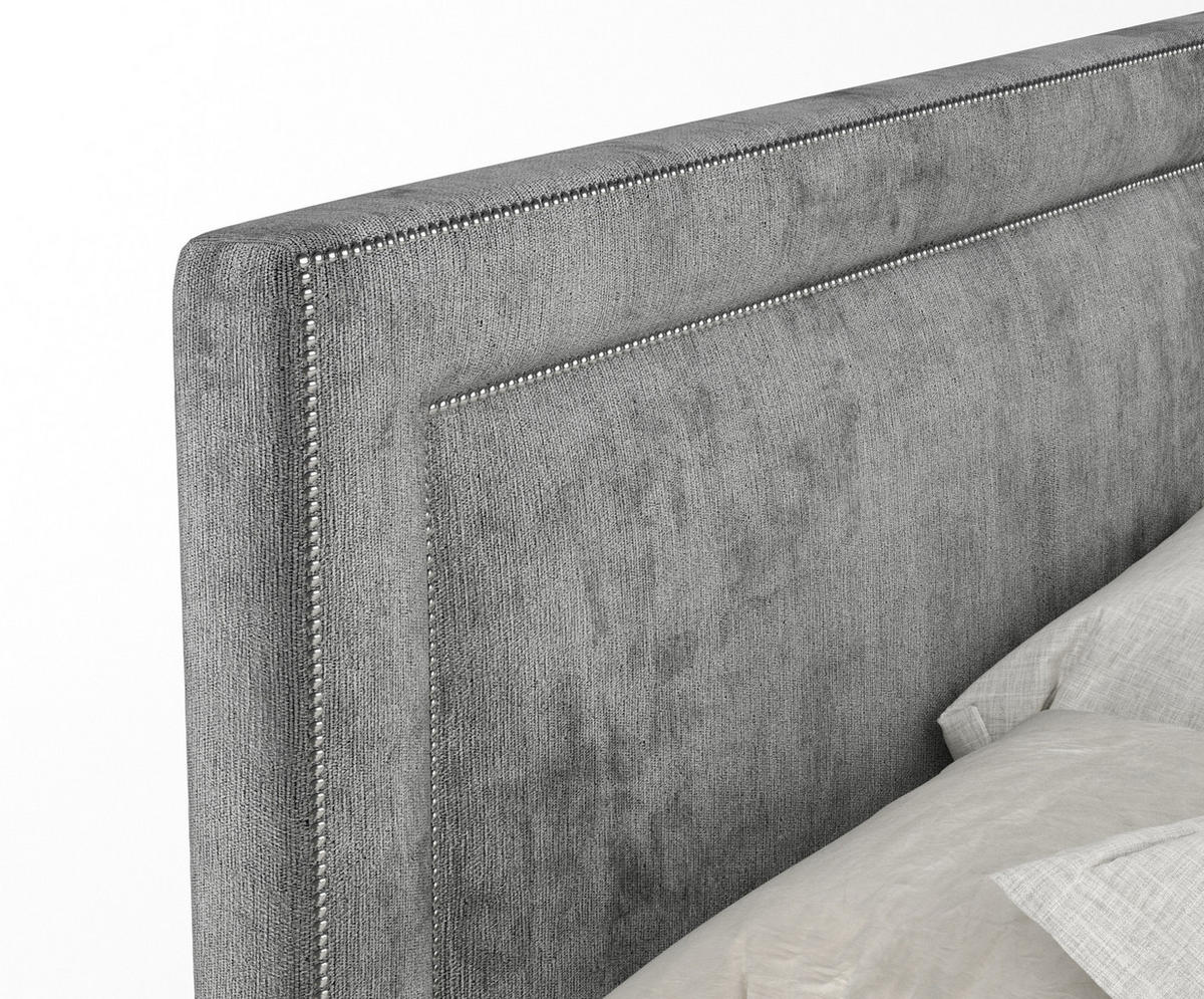 BOXSPRINGBETT Luxora Grau 160/200 cm - Schwarz/Grau, Holz/Holzwerkstoff (160/200cm) - Maison de Reve