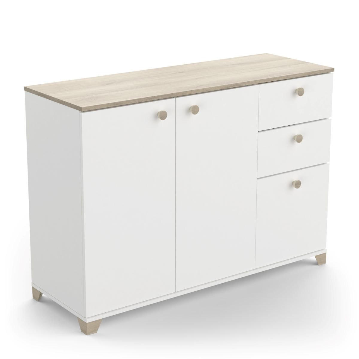 SIDEBOARD 2+1 Türen und 2 Schubladen - izzy 119,6/41,9/85,1 cm - Apfelbaumfarben, Holzwerkstoff (41.9/85.1/119.6cm) - Calicosy