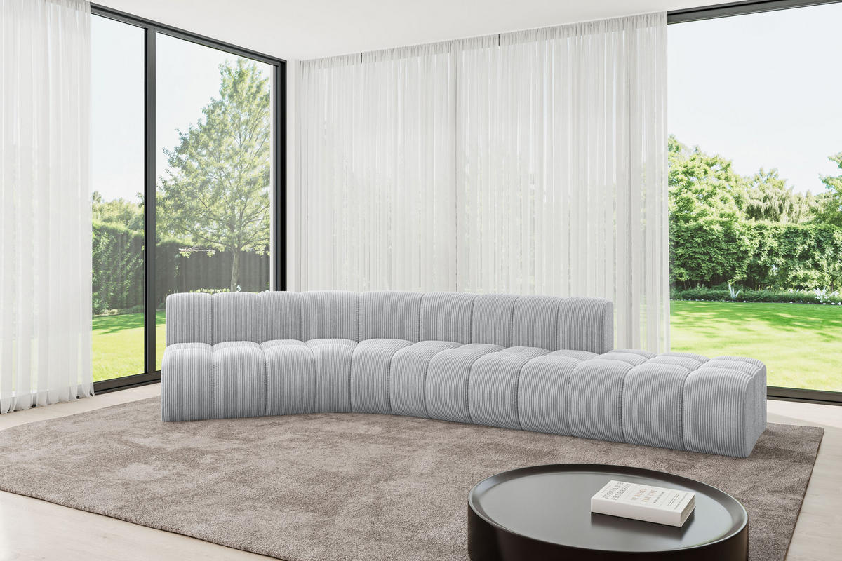 ECKSOFA modulares Sofa Brilo-L1 - 380x174x70 cm Grau - Grau, Holzwerkstoff/Textil (380/174cm) - ALTDECOR