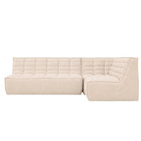 ROHOVÁ SEDAČKA modulární ve tvaru L, plyšová tkanina Pop, Krémová, Pravá strana, LAZY L Mini - krémová, dřevo (253/173cm) - Kaiser Möbel