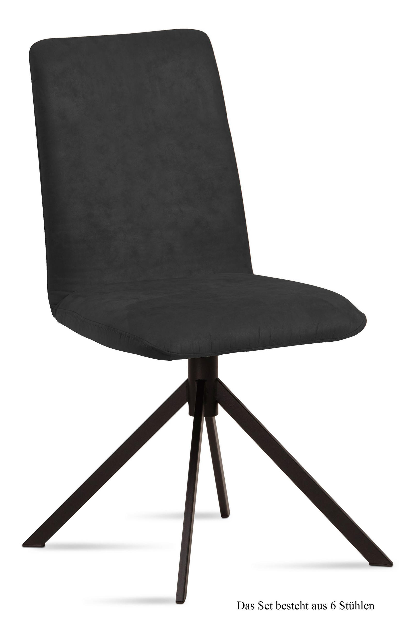 ESSZIMMERSTUHL (6er-Set) Dredi 47x92x60 Schwarz/Anthrazit - Anthrazit/Schwarz, Kunststoff (60/92/47cm) - 58aufmkessel