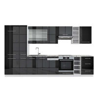KUHINJSKI BLOK Fame-Line Antracit visok sijaj/bela 355 cm , DP Marmor - črna/bela, leseni material (355/81.6/60cm) - Vicco