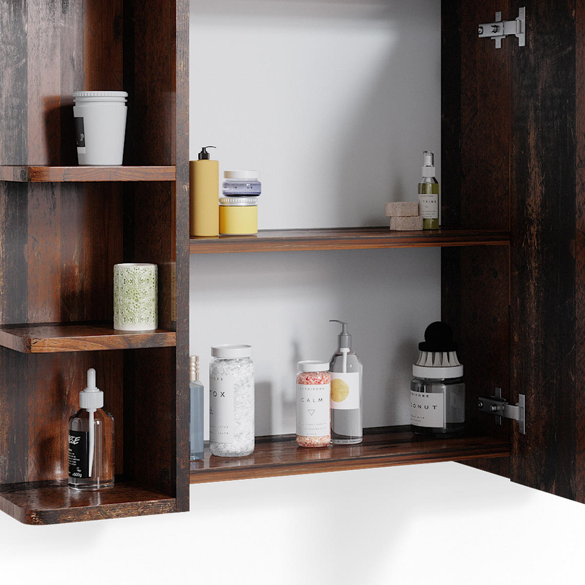 BADSPIEGELSCHRANK Fynn Antikholz 79.6 x 64 cm - Eichefarben, Holzwerkstoff (79.6/64/21.2cm) - Vicco