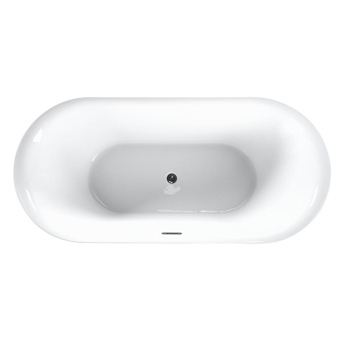 BADEWANNE FREISTEHEND 75x150x58 cm weiß Carrera - Weiß, Kunststoff (75/58/150cm) - Beliani