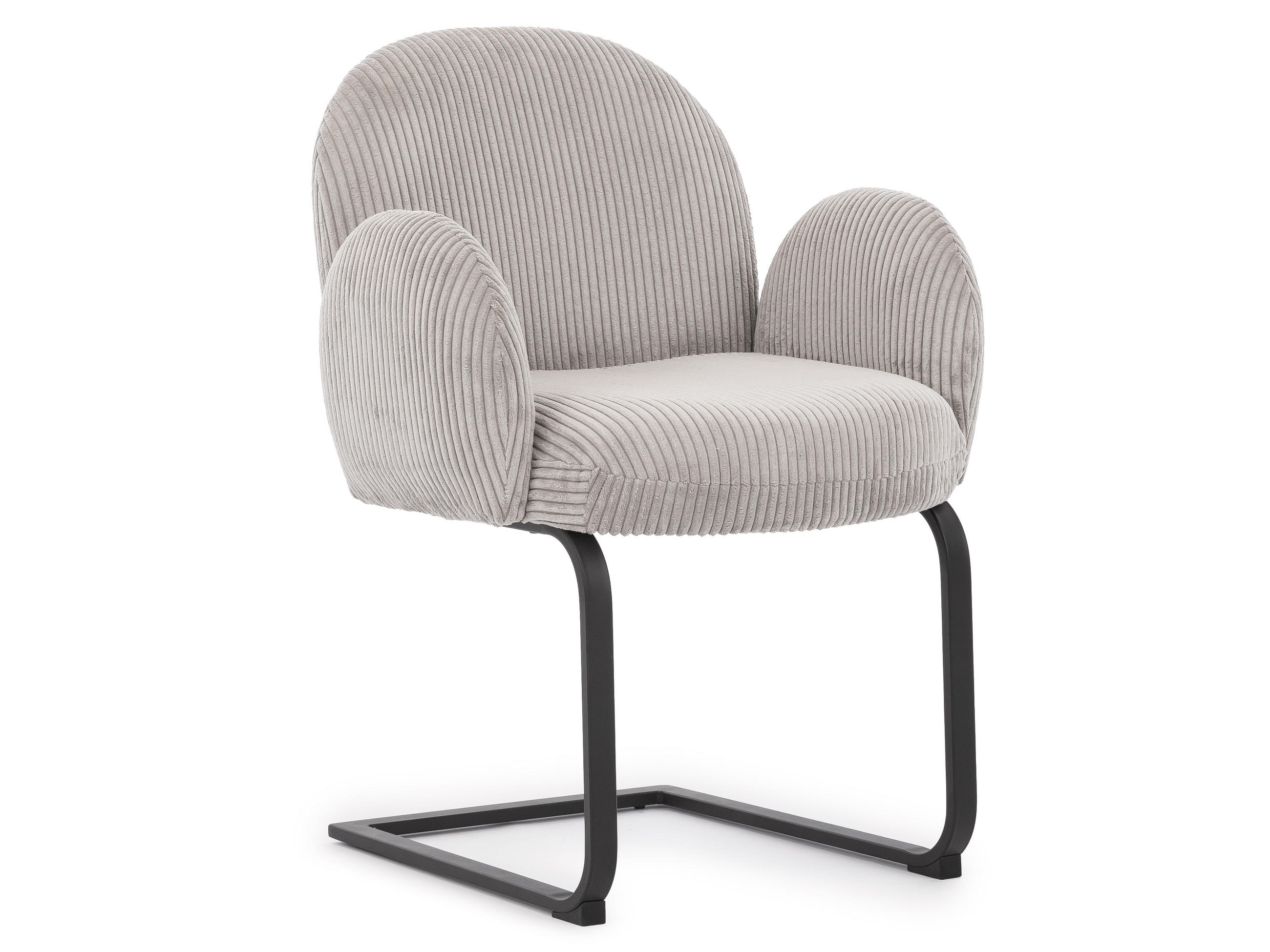 S-Style ŽIDLE S PODRUČKAMI Vela s područkami v kulatém designu ze šedého manšestru