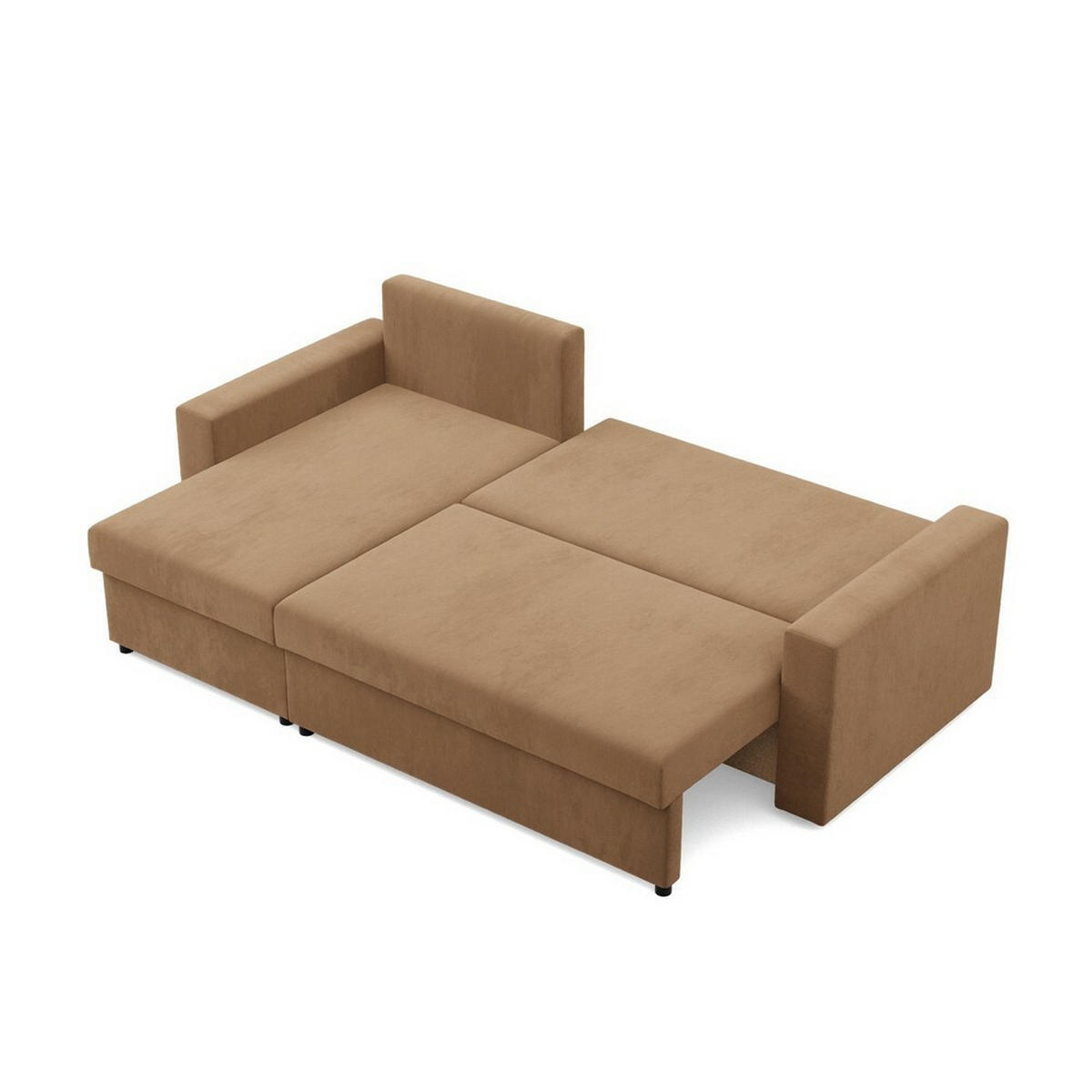 ECKSOFA Neo mit gerader Armlehnen cappuccino - Cappuccino, Textil (231/140cm) - SIMKAM Furniture