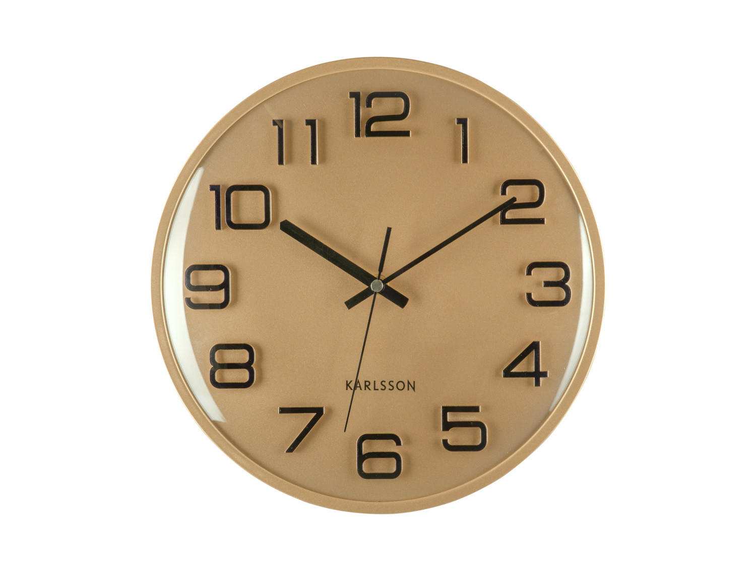 WANDUHR 3D Numbers Gold Ø 30,5 cm - Goldfarben, Kunststoff (30.5/30.5/4.5cm) - Karlsson