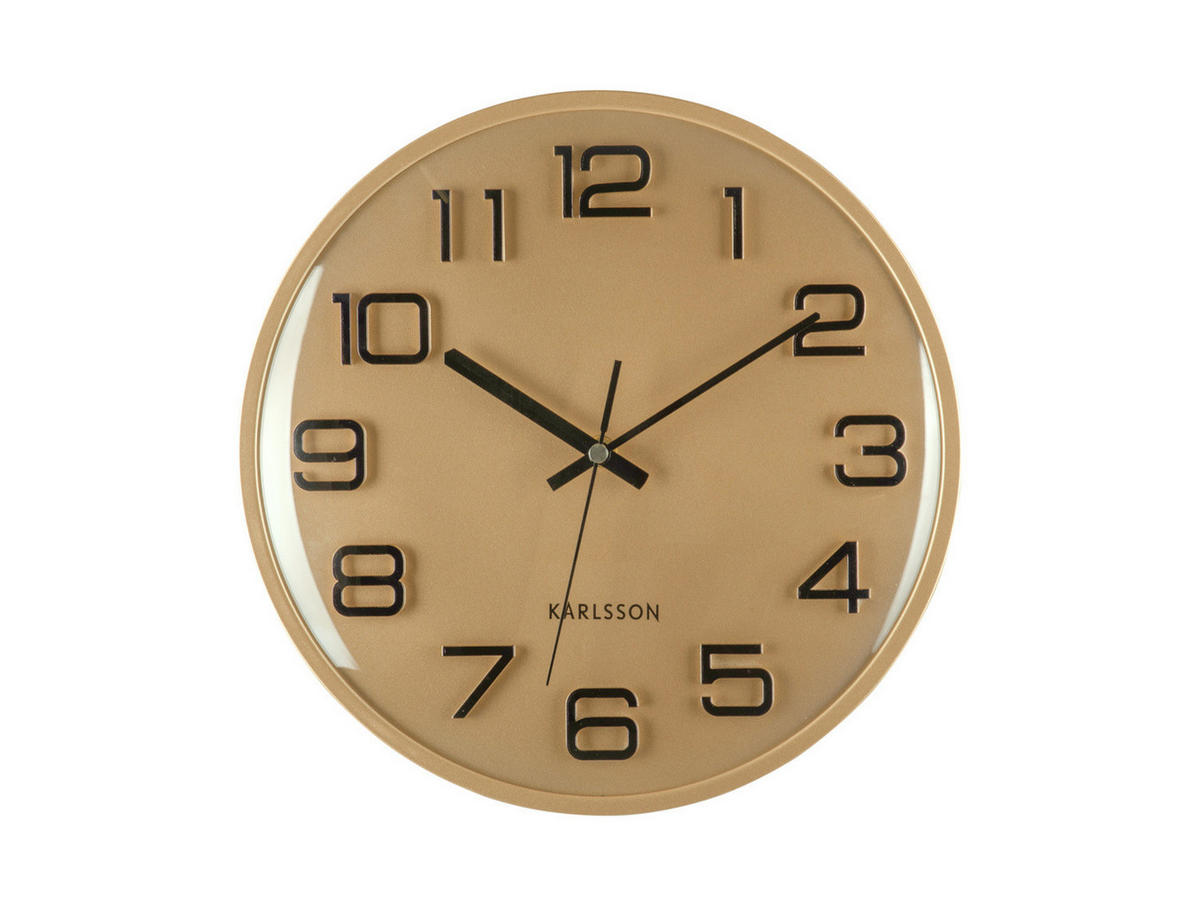 WANDUHR 3D Numbers Gold Ø 30,5 cm - Goldfarben, Kunststoff (30.5/30.5/4.5cm) - Karlsson