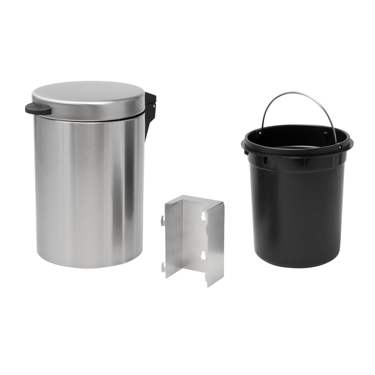 WAND-KOSMETIKEIMER 3 Liter, silber, Edelstahl - Edelstahlfarben, Metall (16/24/23cm) - bremermann