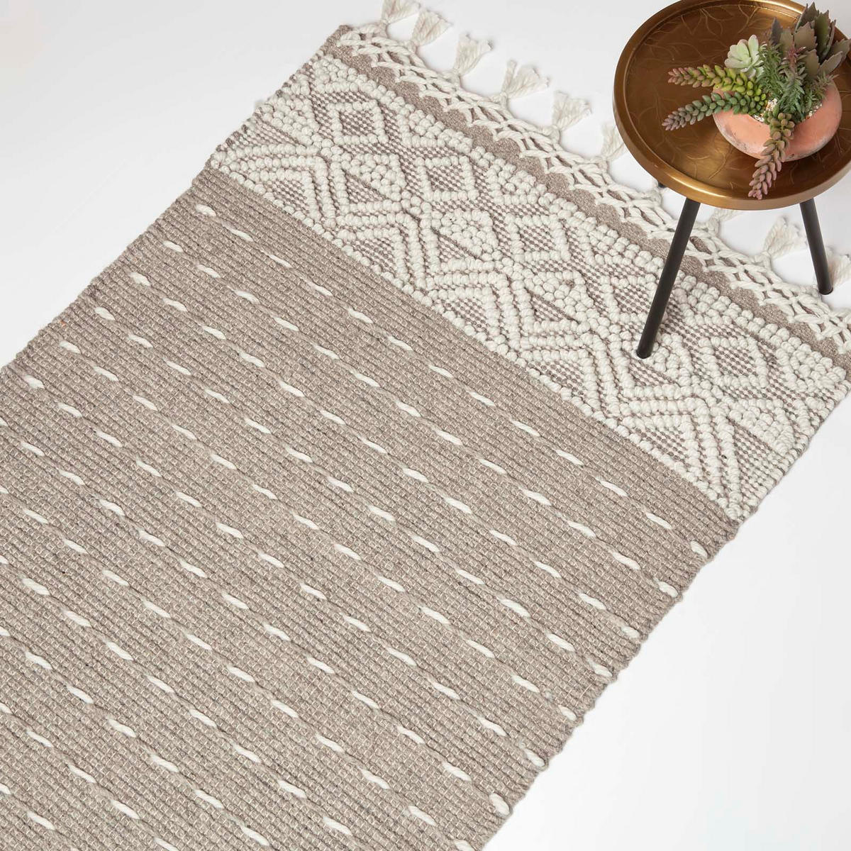 KELIM-TEPPICH Patna handgewebt 90/150 cm - Beige, Textil (90/150cm) - Homescapes