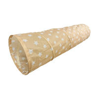 SPIELTUNNEL - Beige, Textil/Metall (180/45/45cm) - Relaxdays