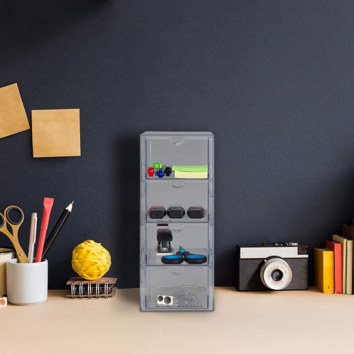 SCHUBLADENBOX - Transparent, Kunststoff (10.5/25/17.5cm) - Relaxdays