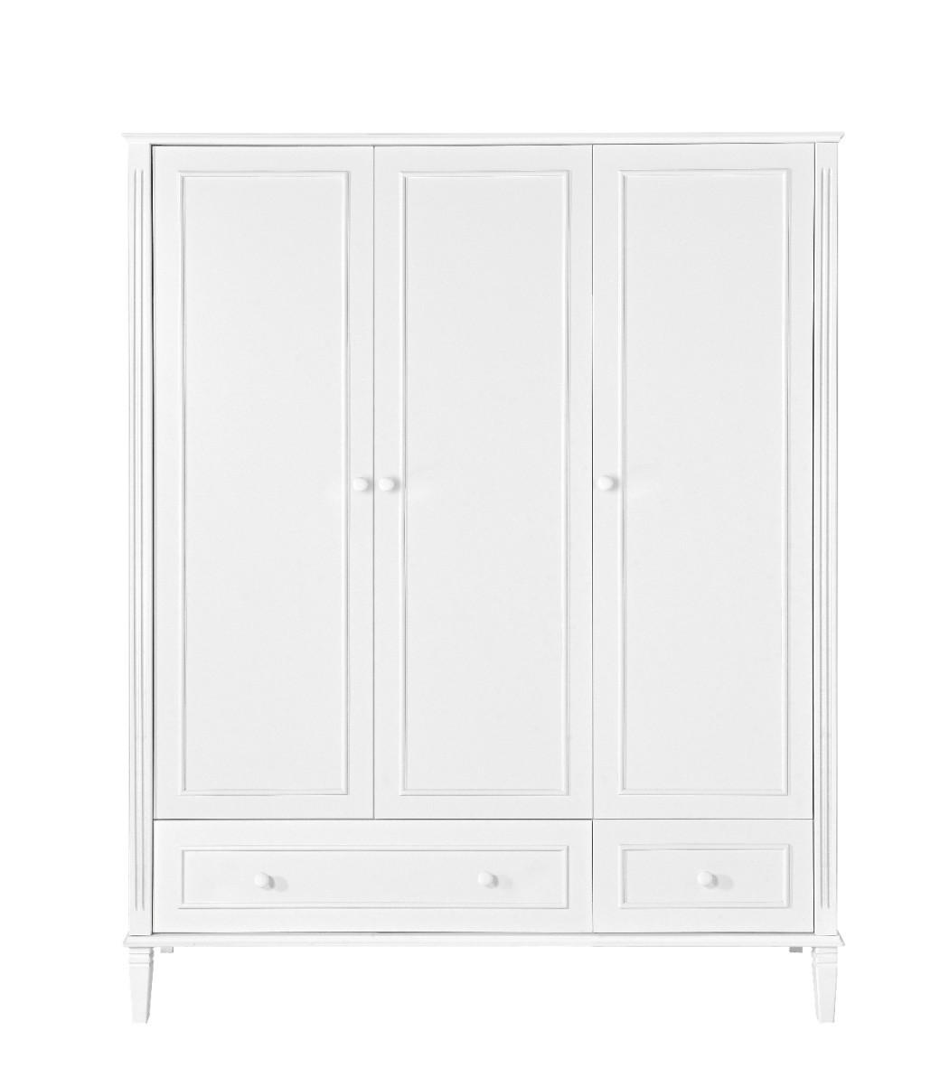 KINDERKLEIDERSCHRANK Bianka, 3-türig – ideal für das Kinderzimmer - Weiß, Holzwerkstoff (144/182.8/53cm) - RAUMHIRSCH FURNITURE