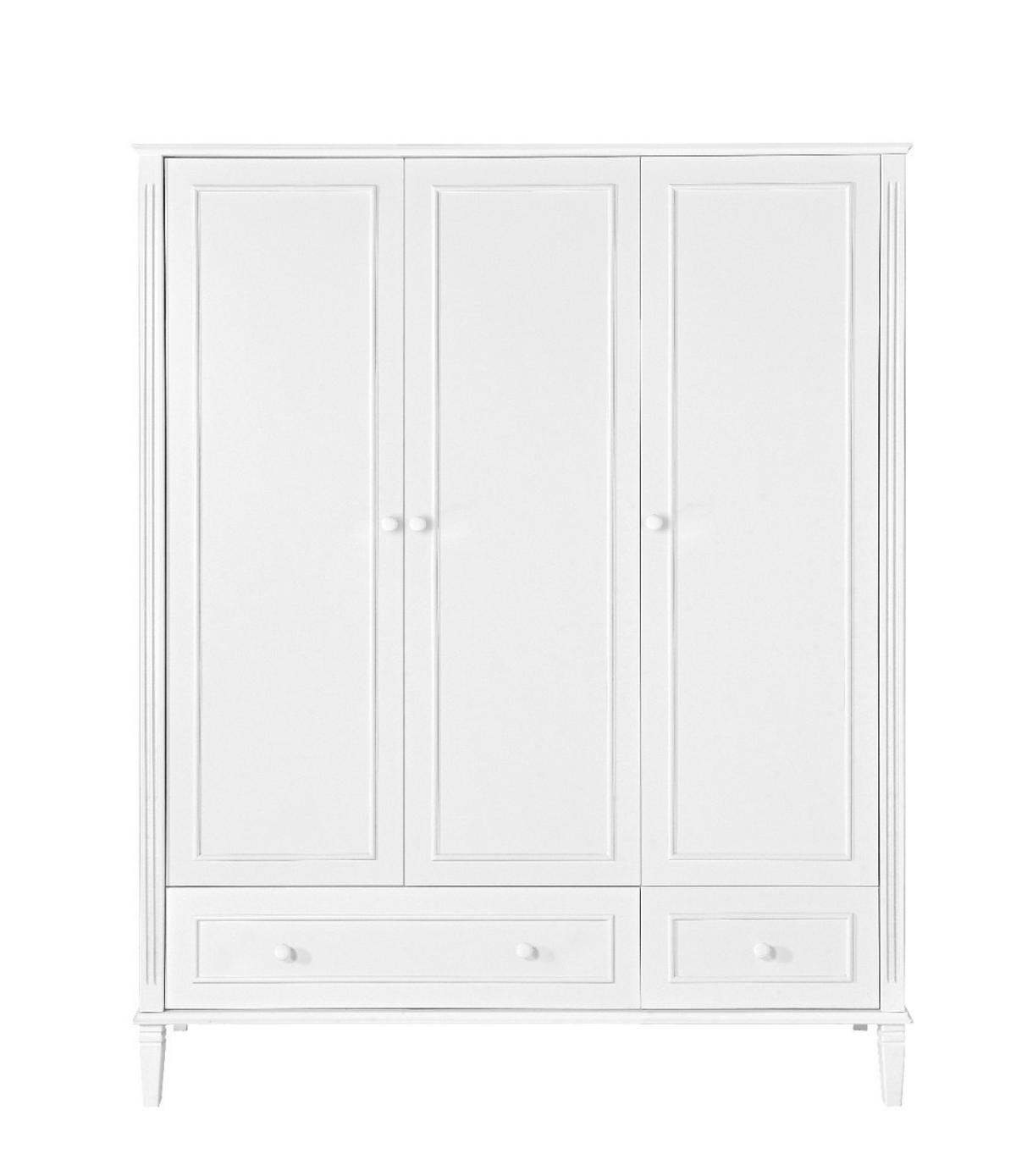 KINDERKLEIDERSCHRANK Bianka, 3-türig – ideal für das Kinderzimmer - Weiß, Holzwerkstoff (144/182.8/53cm) - RAUMHIRSCH FURNITURE
