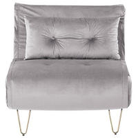 SCHLAFSOFA Samtstoff Grau Vestfold - Hellgrau, Textil (85/81/78cm) - Beliani