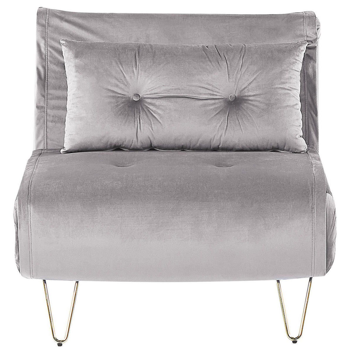 SCHLAFSOFA Samtstoff Grau Vestfold - Hellgrau, Textil (85/81/78cm) - Beliani