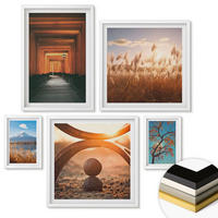 WANDBILDER 5er-Set - 50x50 cm & 20x30 cm & 40x60 cm Weißer Rahmen - Architektur der Küstenstädte - Weiß, Kunststoff (40/60cm) - ArtPrintCave