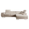 ECKSOFA Stevil Hellbeige Velours - Ecru/Silberfarben, Textil/Metall (275/203cm) - Selsey