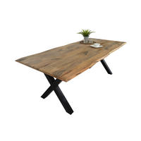 ESSTISCH TIGER X - Beige/Schwarz, Holz/Metall (100/220/77cm) - SAM