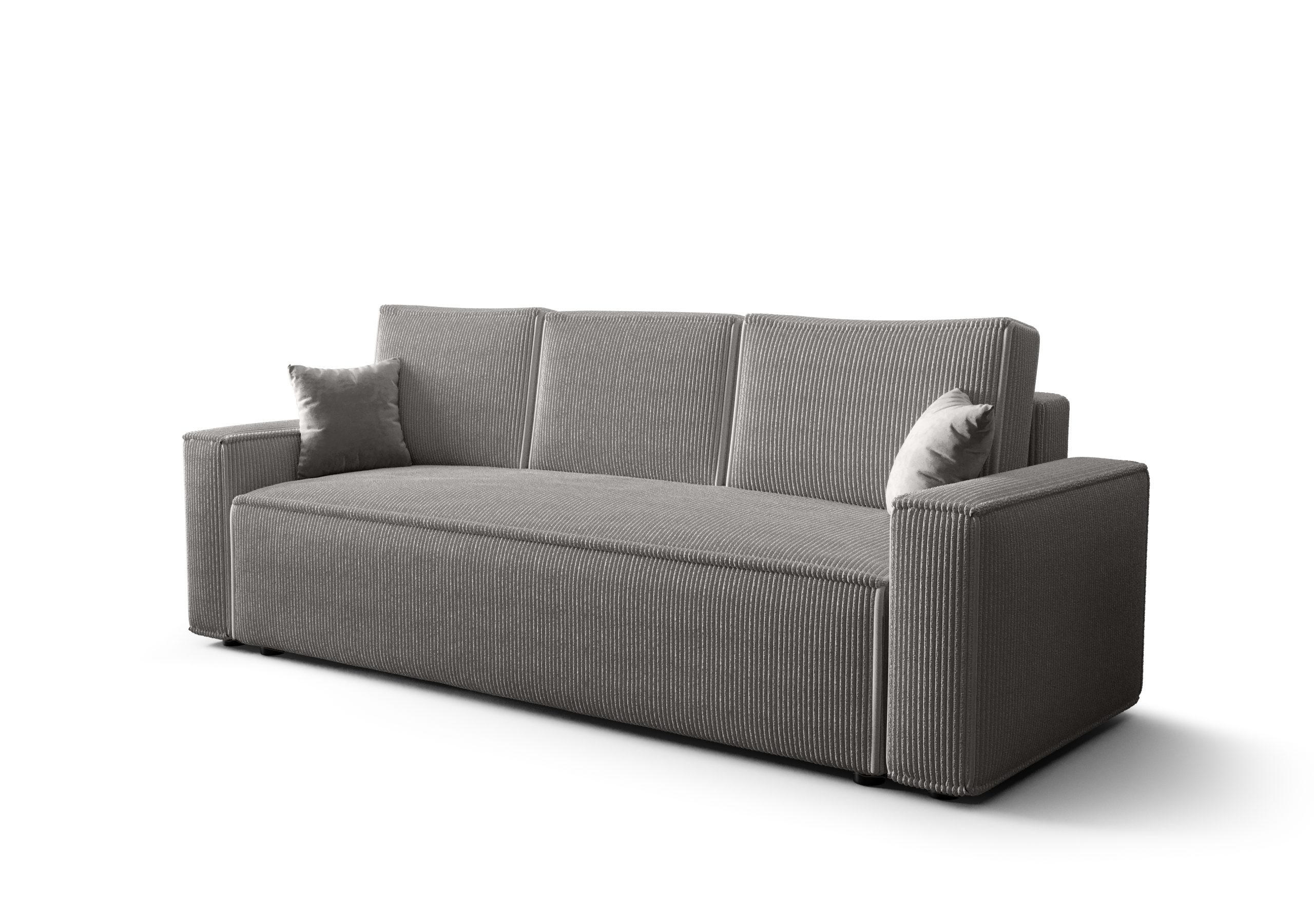 SCHLAFSOFA mit Bettkasten Eldon Hellgrau - Hellgrau, Textil (230/89/85cm) - Fedve