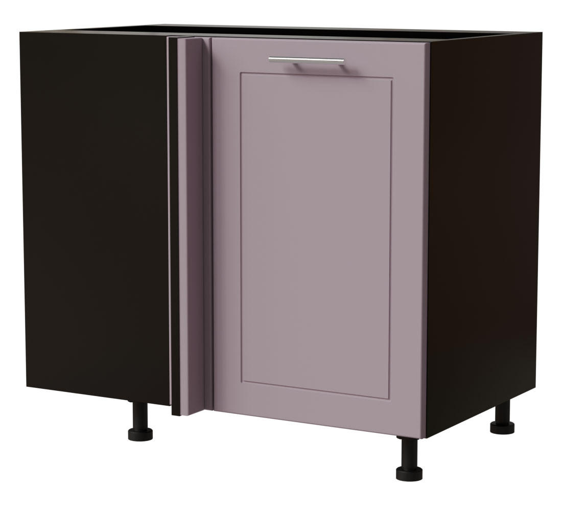 ECKVERBINDUNGSSCHRANK Bari D13U/90 Schwarz / RAL 4009 pastellviolett 90 / 50 / 82cm - Violett/Schwarz, Holz/Holzwerkstoff (90/82/50cm) - Feldmann-Wohnen